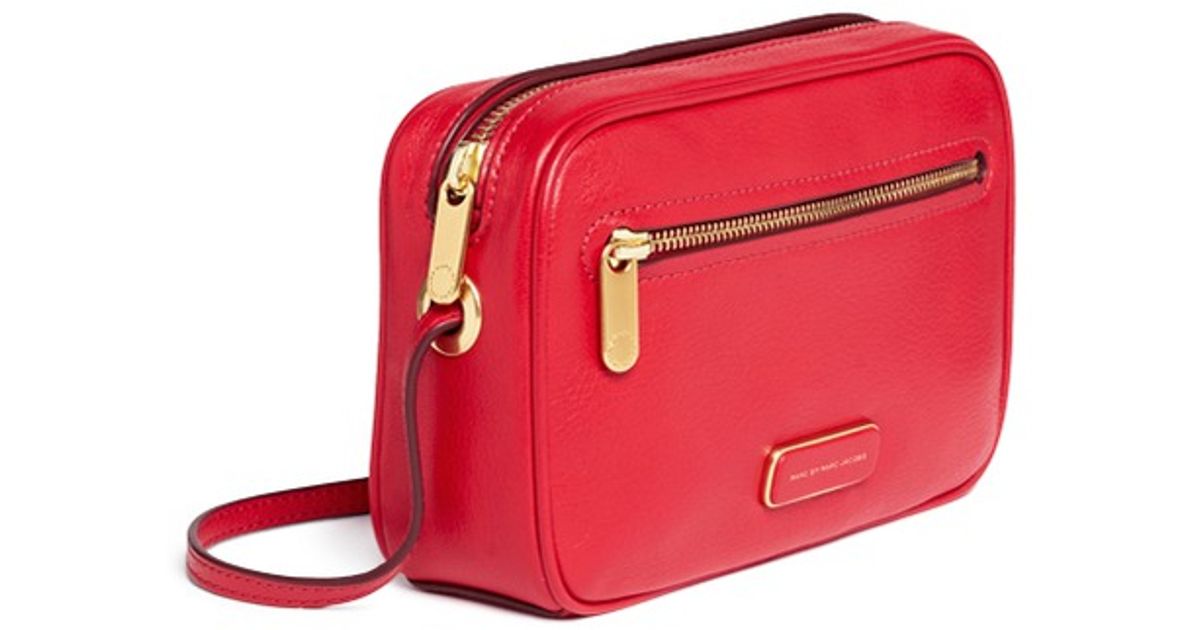 Lyst Marc By Jacobs Sally Zip Pocket Leather Crossbody Bag Lyst Marc By Jacobs Sally Zip Pocket Leather Crossbody Bag In Red