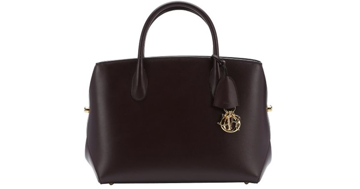 Lyst - Dior Amarante Leather Medium &#39;dior Bar&#39; Tote Bag in Black