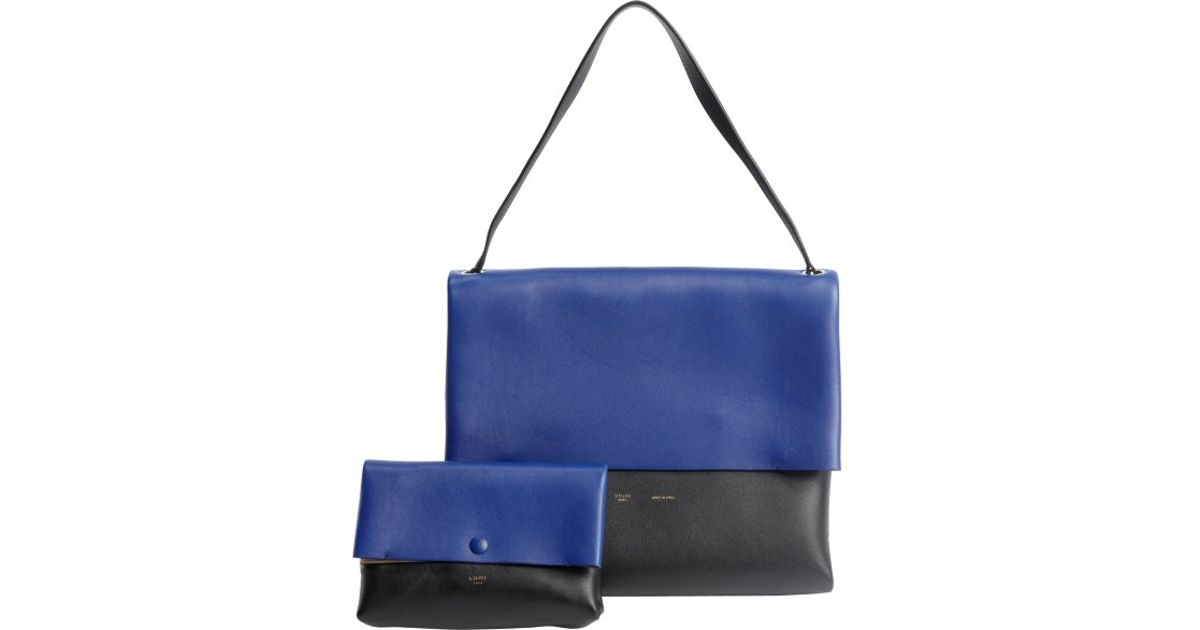 Cline Cobalt and Black Leather All Soft Shoulder Bag in Blue ...