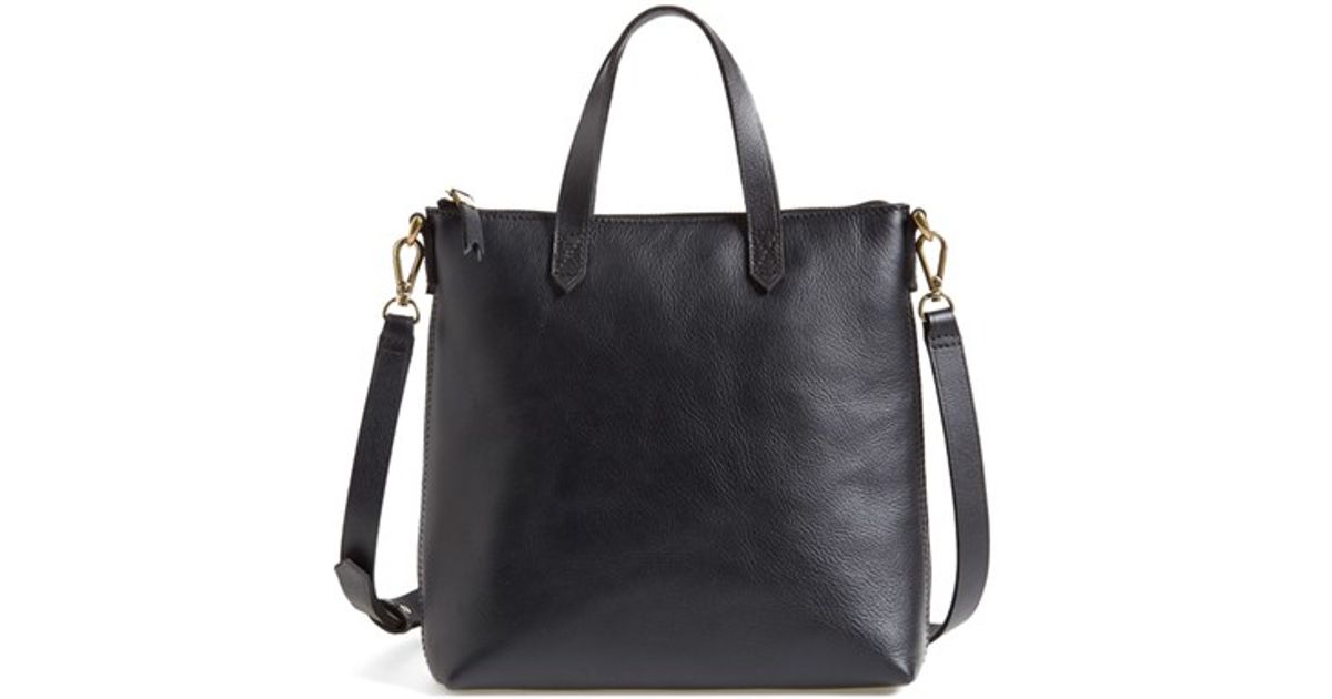 Madewell Mini Transport Leather Crossbody Bag in Black | Lyst
