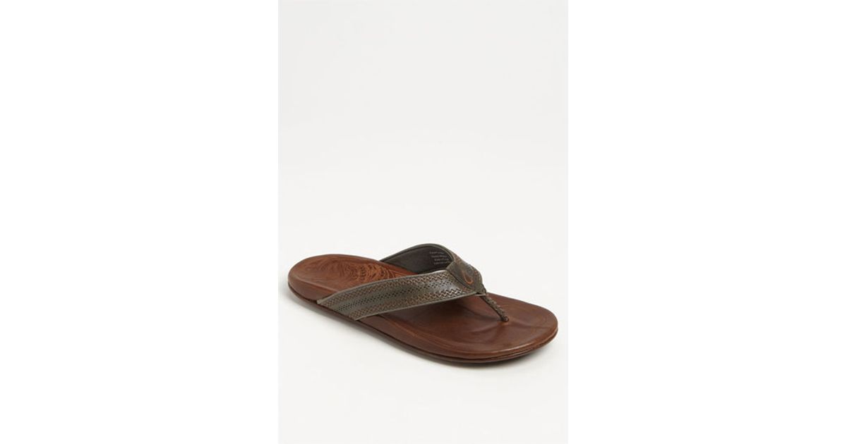 olukai shearling flip flops
