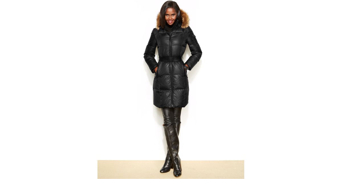 marc new york belted puffer coat