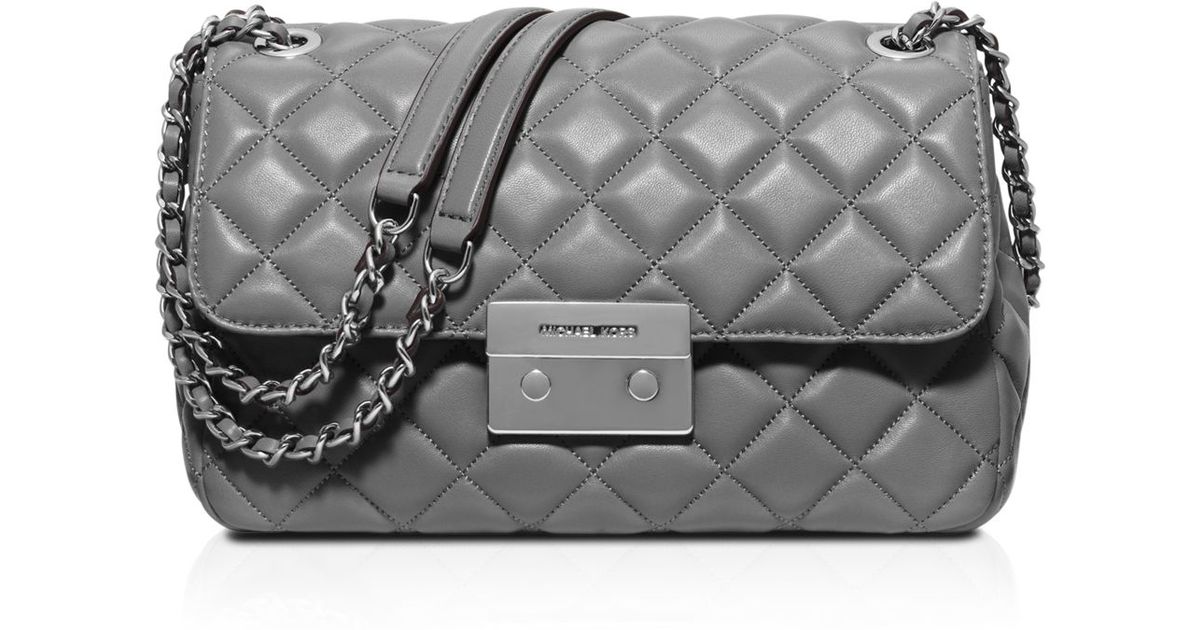Lyst Michael Kors Sloan Large Quilted Leather Shoulder Bag In Black
