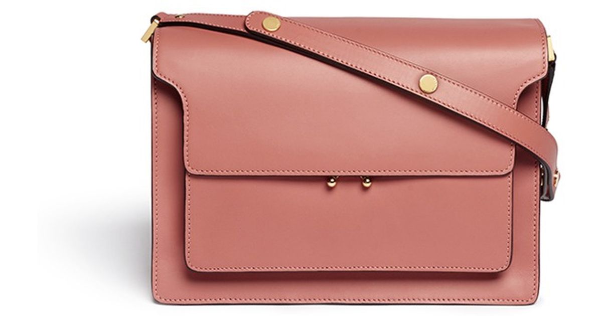 Lyst Marni Trunk Small Leather Shoulder Bag In Pink