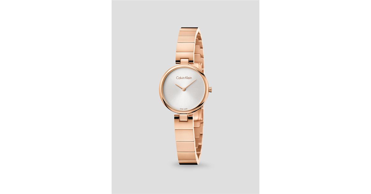 Lyst Calvin Klein Authentic Rose Gold Bracelet Watch In Pink