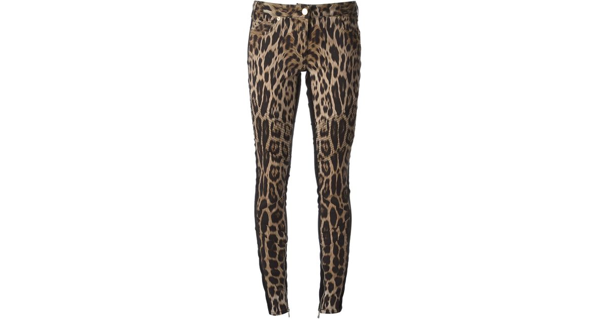 roberto cavalli leopard jeans