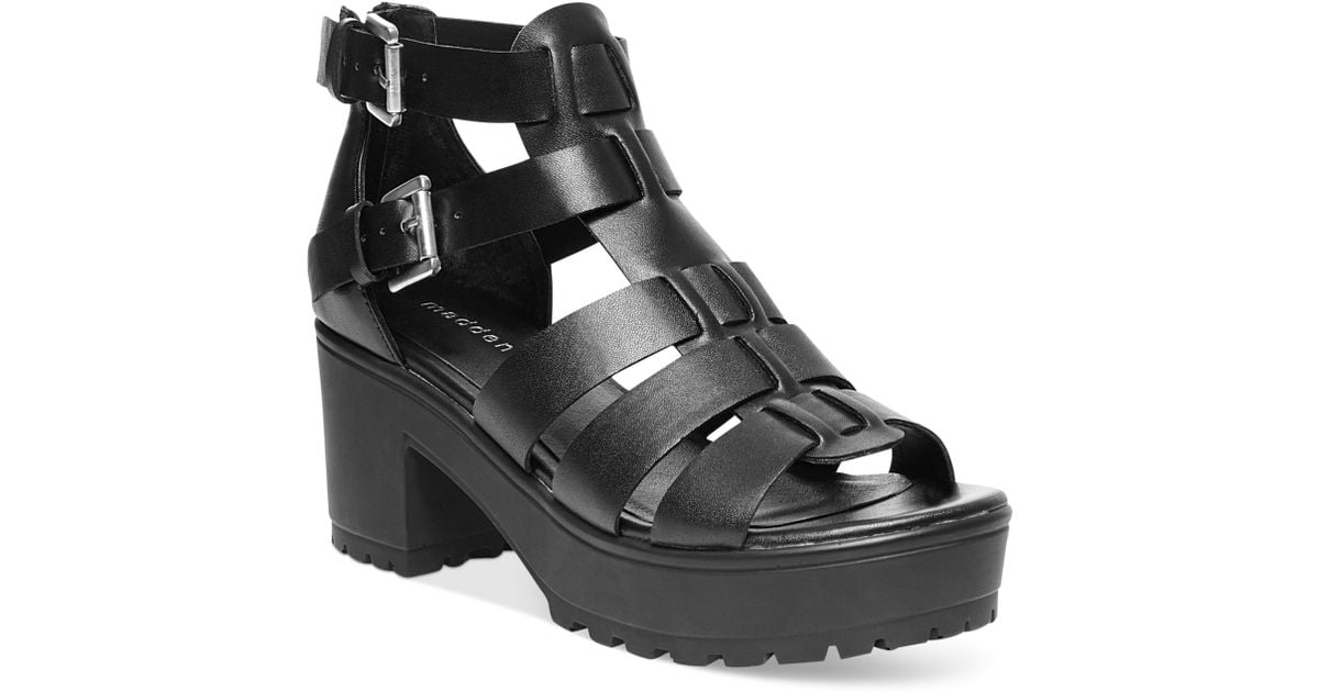 Madden girl Daizyy Platform Lug Sandals in Black | Lyst