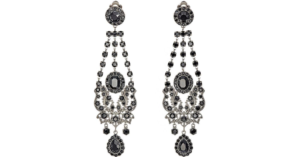 Lyst Givenchy Gothic Clip On Chandelier Earrings In Metallic