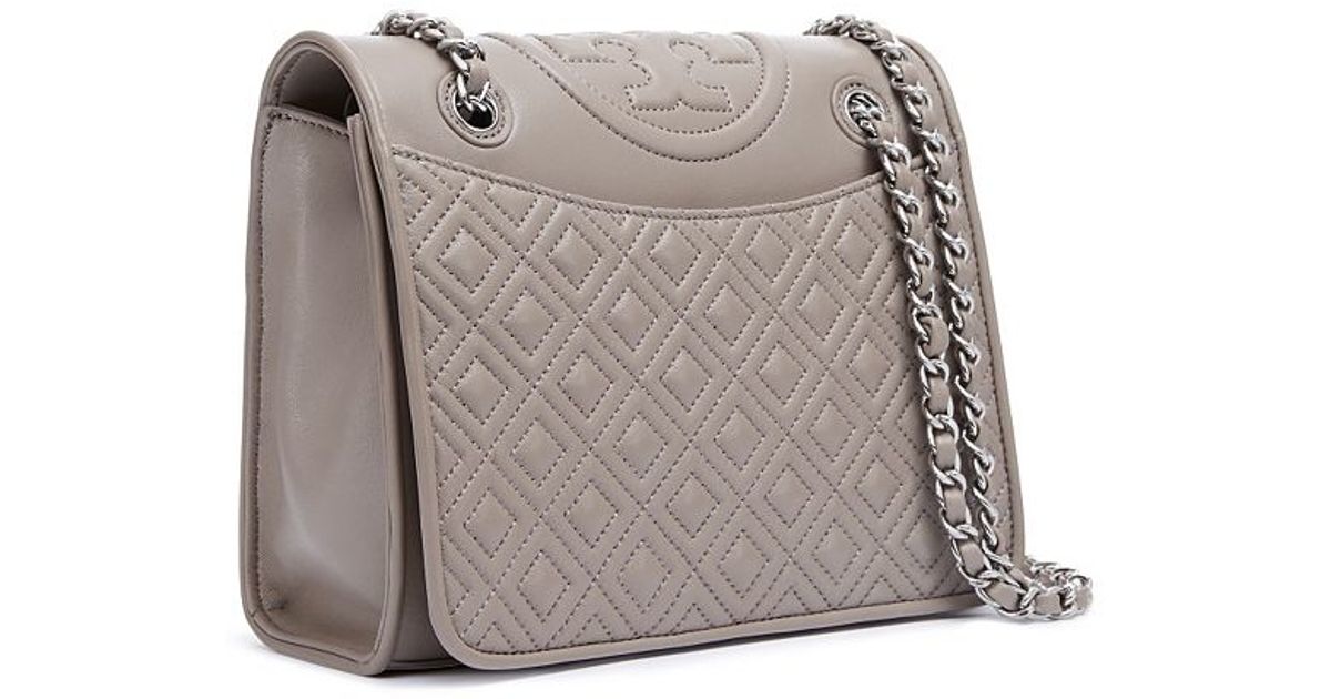 Lyst Tory Burch Fleming Medium Bag In Gray