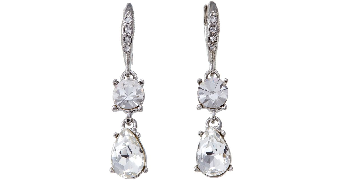 Givenchy Silvertone Crystal Drop Earrings in Metallic Lyst