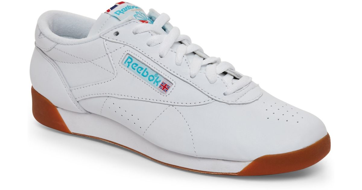 reebok classic white with blue sole