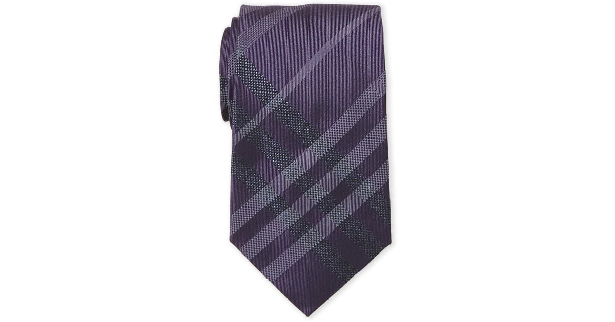 burberry purple plaid tie