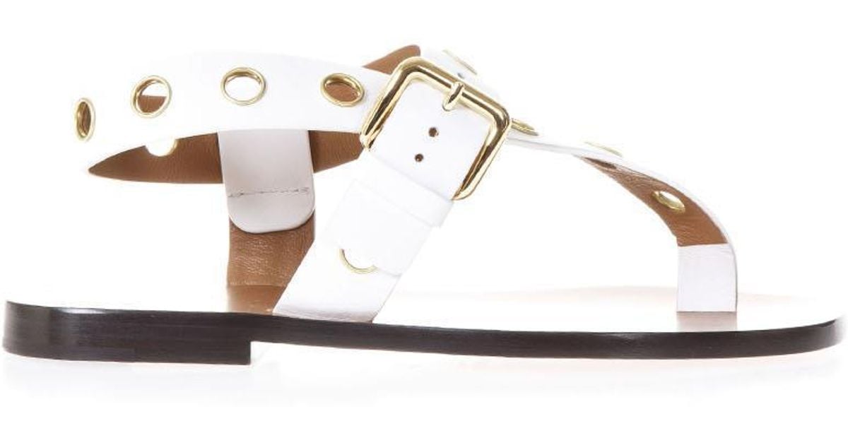 White Céline Resort Lyst Sandals Eyelet wOn0PXN8k