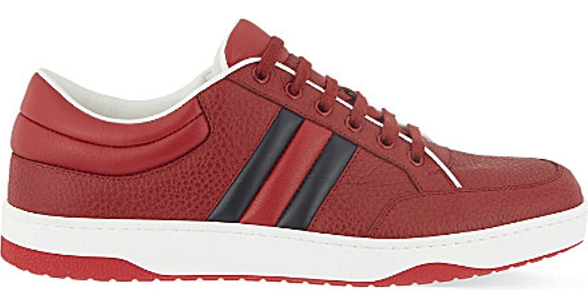 Lyst - Gucci Ronnie Low Leather Trainers in Red for Men