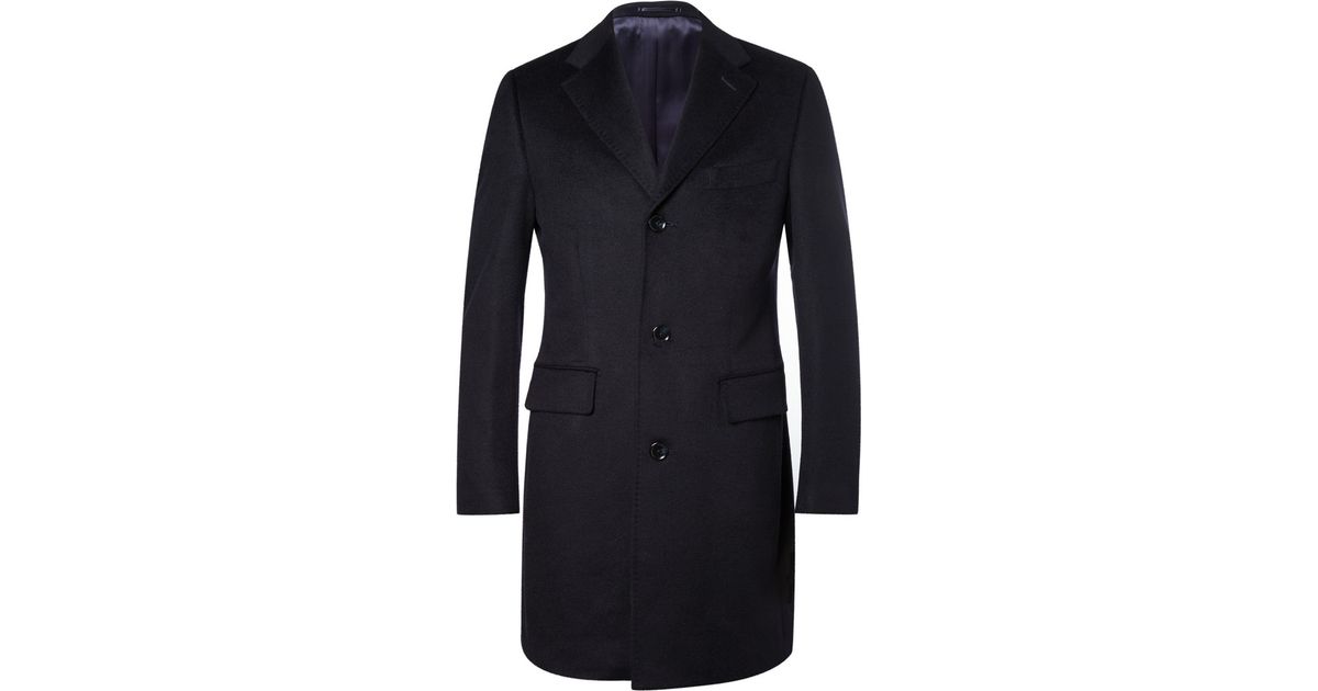 Thom sweeney Wool And Cashmere-Blend Overcoat in Blue for Men | Lyst