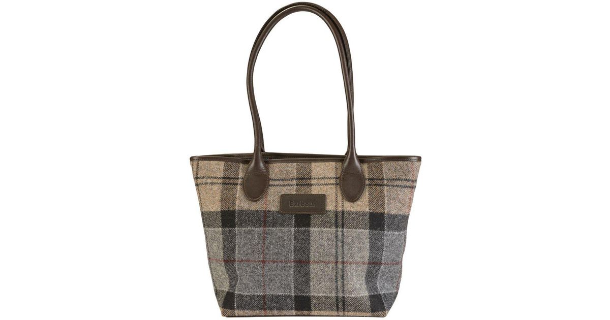 Lyst Barbour Dee Tartan Womens Shoulder Bag In Brown