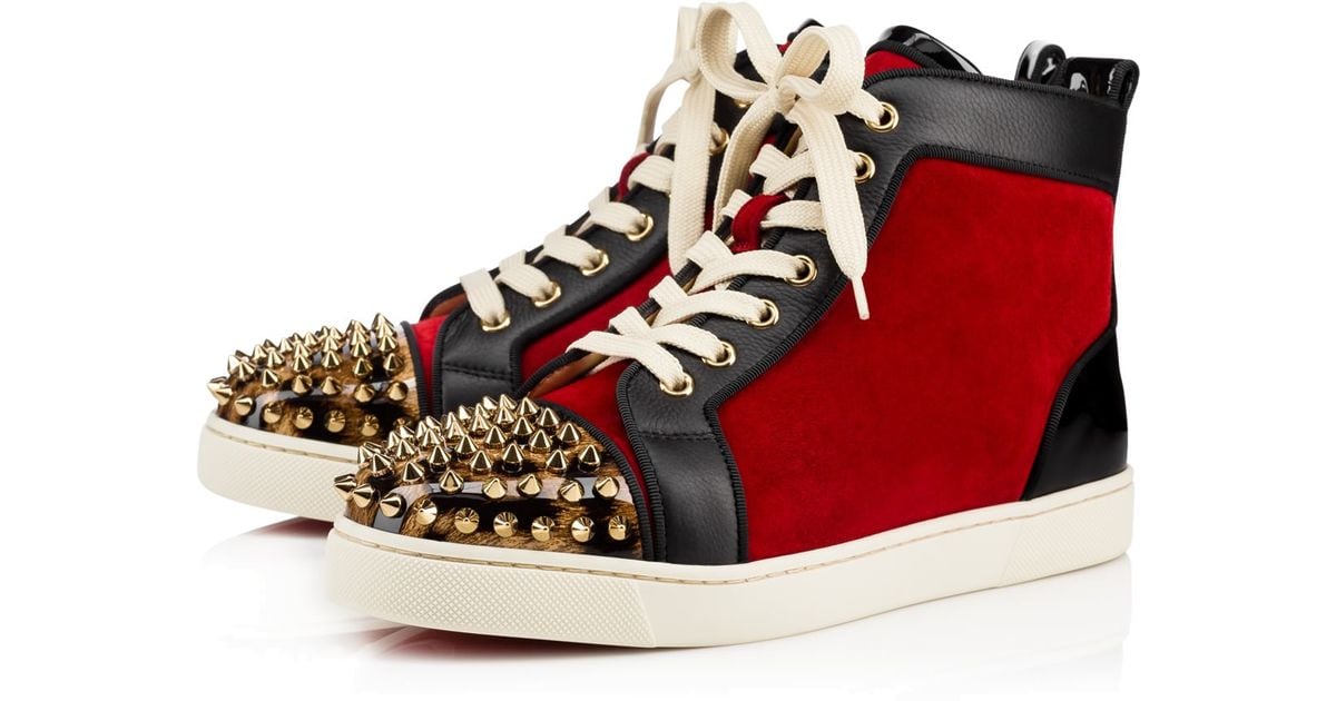 lou spikes flat suede