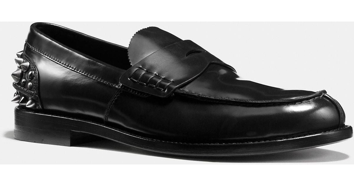 black coach loafers mens