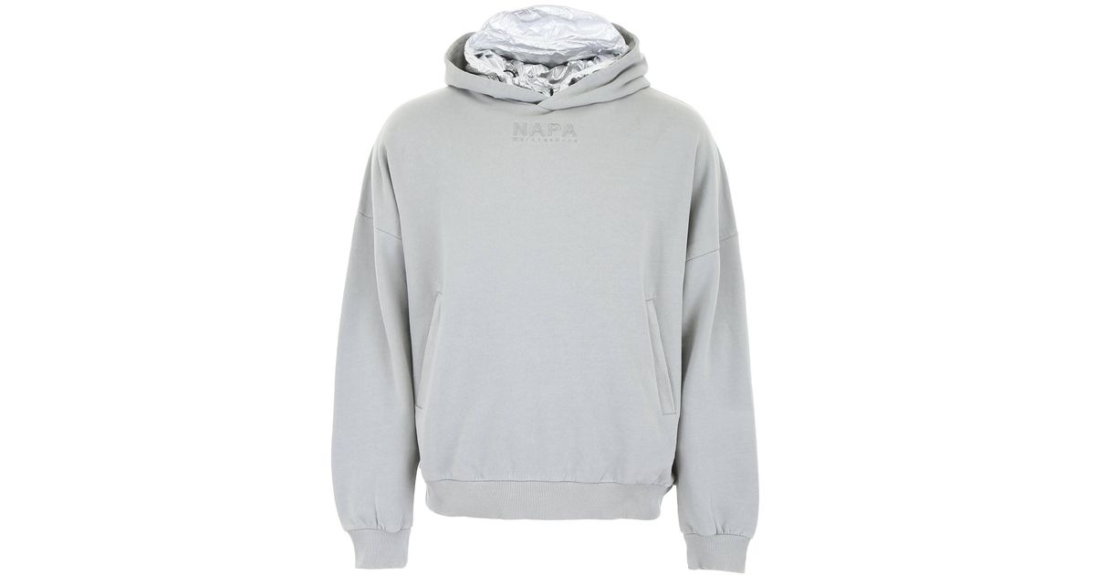 Martine Rose Cotton Hoodie With Detachable Insert in Yellow,Silver ...