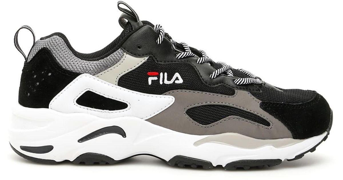 Fila Leather Ray Tracer Sneakers in Black,Grey,White (Black) for Men - Lyst
