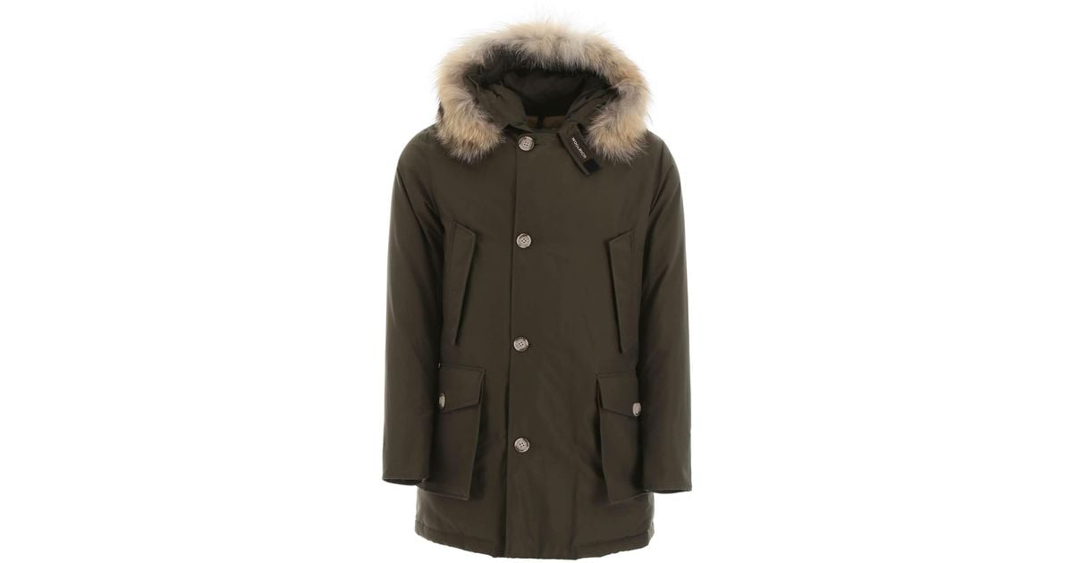 Woolrich Arctic Parka With Coyote Fur in Green,Khaki (Green) for Men - Lyst