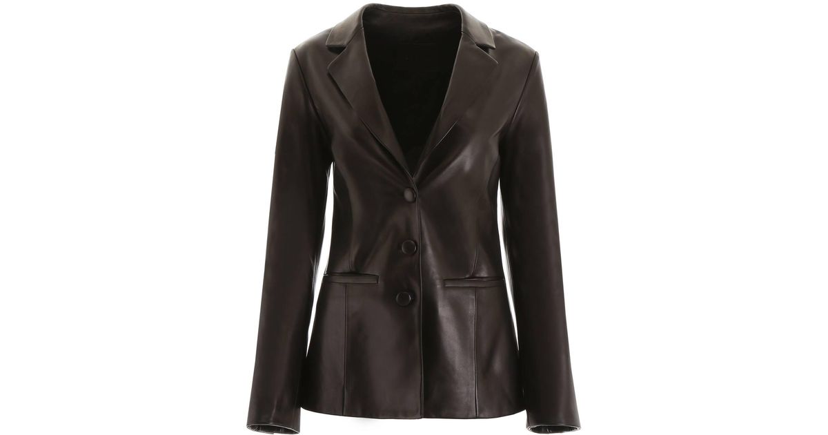 DROMe Leather Blazer in Black - Lyst