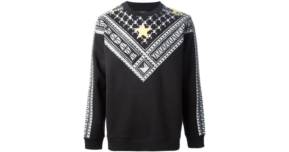 Lyst - Givenchy Star Checked Sweater in Black for Men