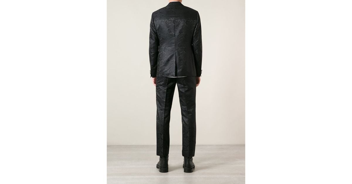 baroque black chiffon suit