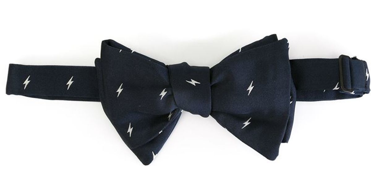 Lyst Neil Barrett Lightning Bolt Bow Tie In Blue For Men