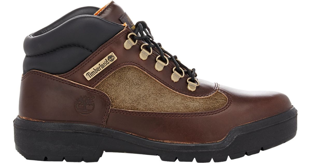 leather timberland field boots