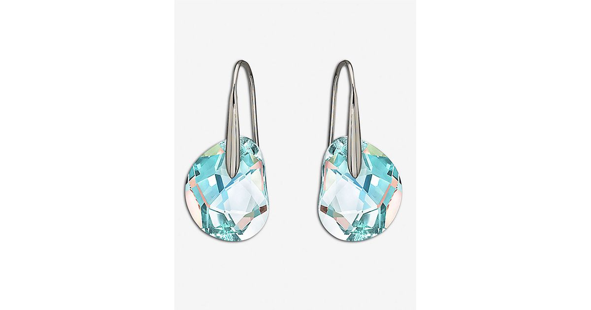 Swarovski Metallic Galet Pierced Earrings Lyst Swarovski Metallic Galet Pierced Earrings Lyst