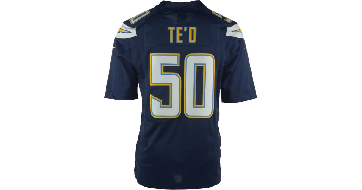 Nike Men\u0026#39;S Manti Te\u0026#39;O San Diego Chargers Limited Jersey in Blue ...  