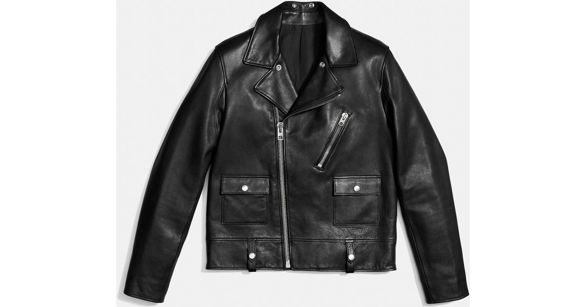 Lyst - Coach Leather Motorcycle Jacket in Black for Men