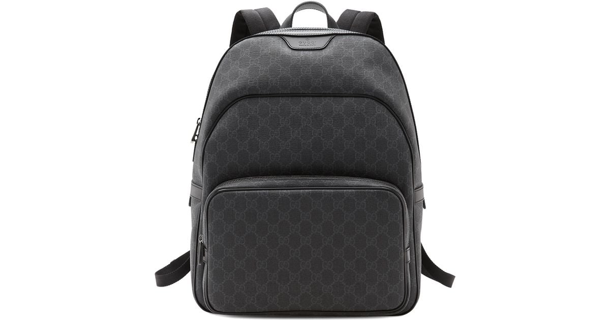 Gucci Gg Supreme Canvas Backpack in Black for Men | Lyst