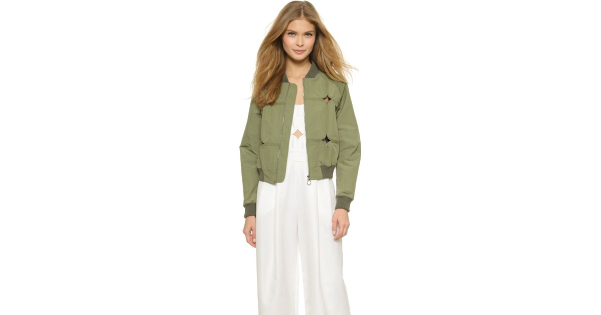 Yigal Azrouël Framed Palm Tree Er Jacket Aloe In Green Lyst