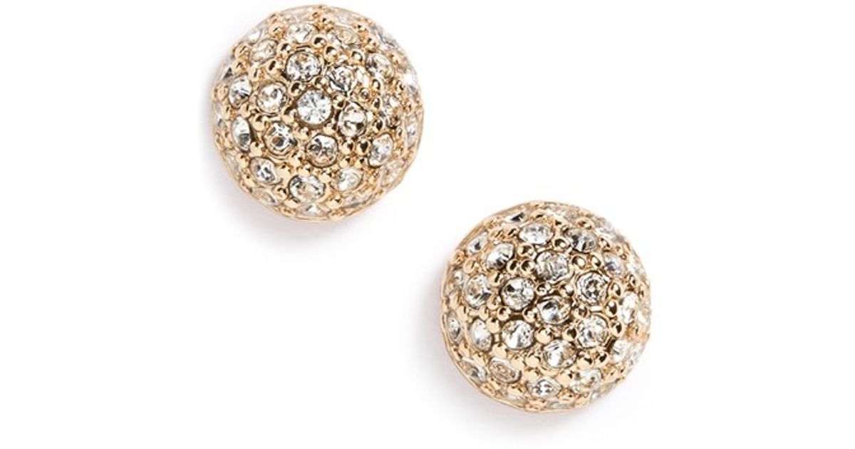 Lyst Givenchy Pave Ball Stud Earrings In Metallic