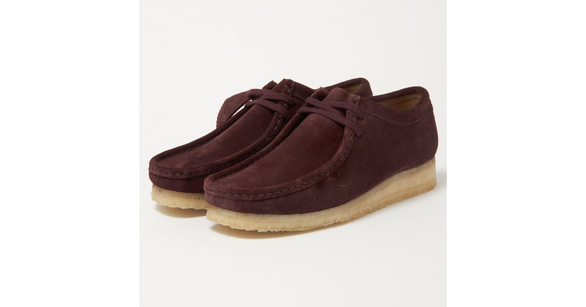 clarks wallabee burgundy suede