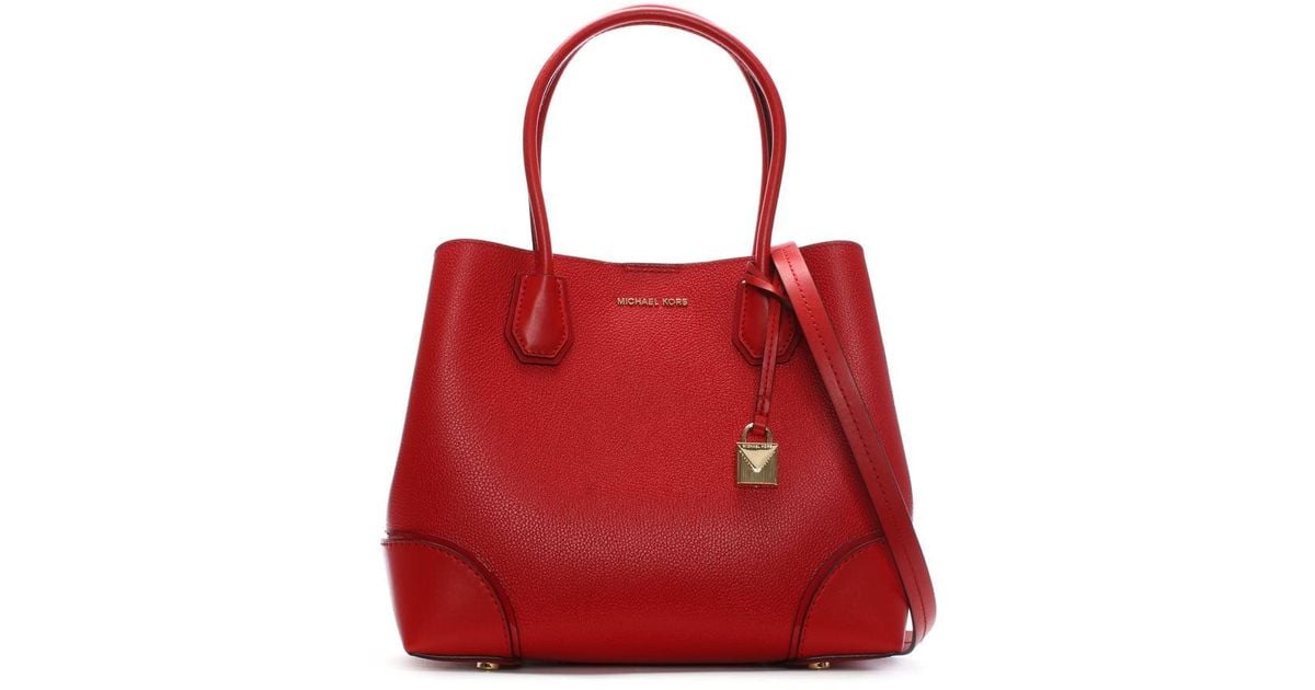Lyst Michael Kors Annie Medium Bright Red Pebble Leather Tote Bag Lyst Michael Kors Annie Medium Bright Red Pebble Leather Tote Bag In