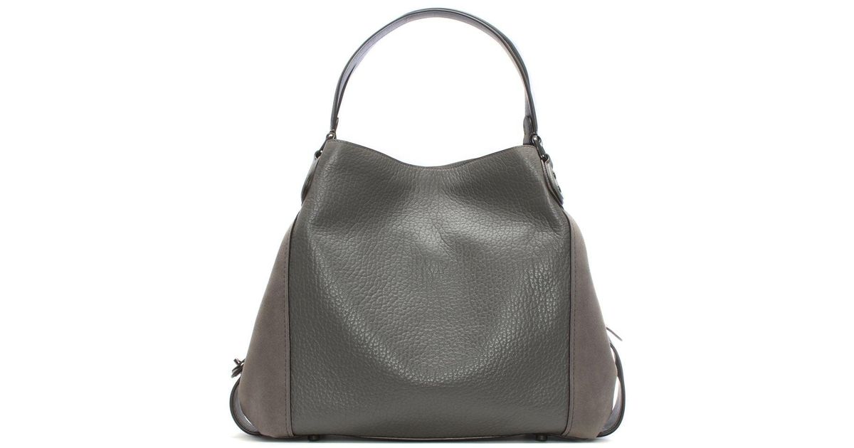 Lyst - Coach Edie 42 Grey Leather Shoulder Bag in Gray - Save 14%