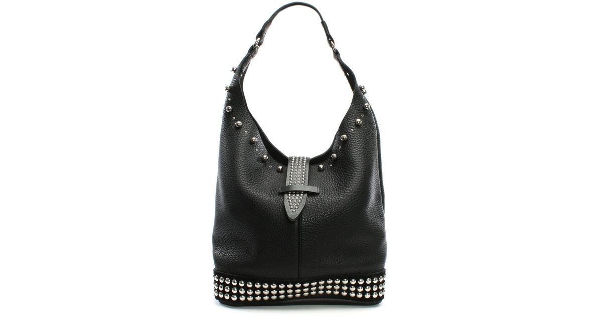 Studded Leather In Lyst Nanni Milano Bag Black Portofino Shoulder xwxXpqO