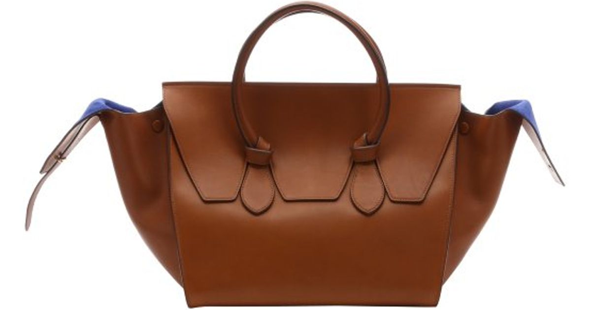 Lyst Céline Tan Leather Knot Bag With Matching Pouchette In Brown