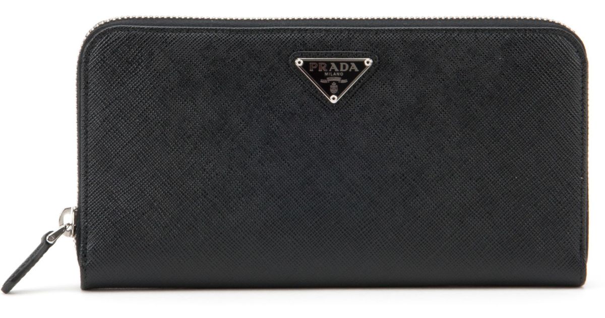 prada saffiano leather metallic pewter fold wallet  