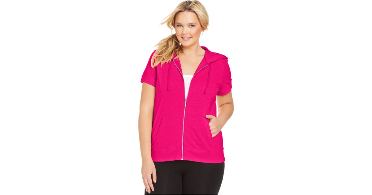 plus size short sleeve hoodie