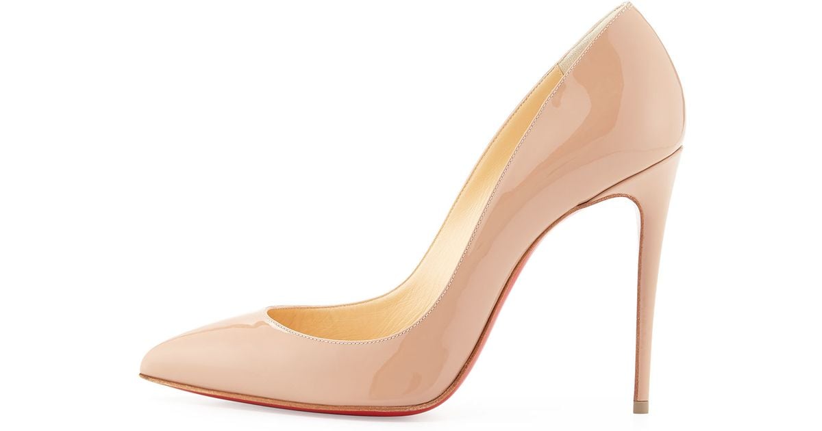 Christian louboutin Pigalle Follies Patent Pointed-Toe Pumps in ...