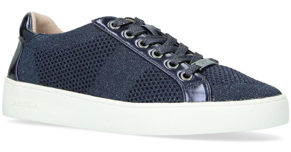 Carvela Kurt Geiger Navy 'jealousy' Lace Up Trainers in Blue - Lyst