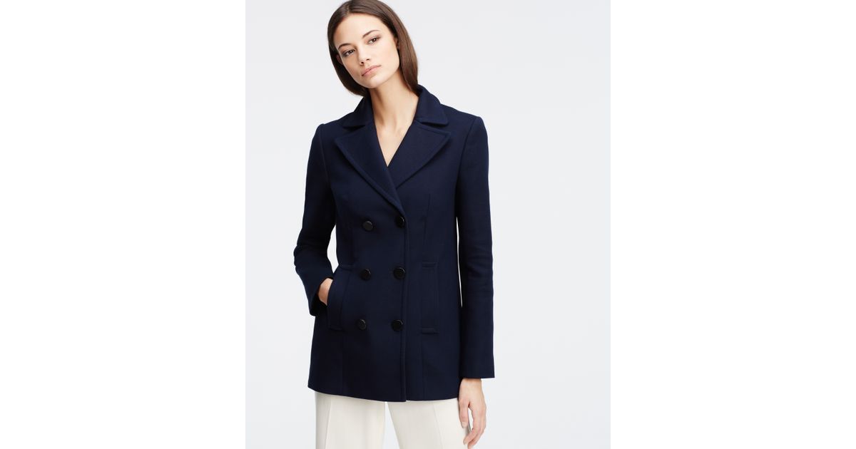 Ann Taylor Dot Jacquard Trench In Purple Lyst Gallery