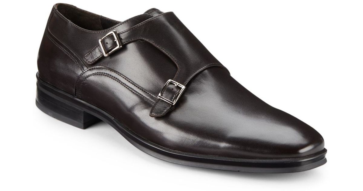 Lyst Bruno Magli Paro Leather Double Monkstrap Shoes in