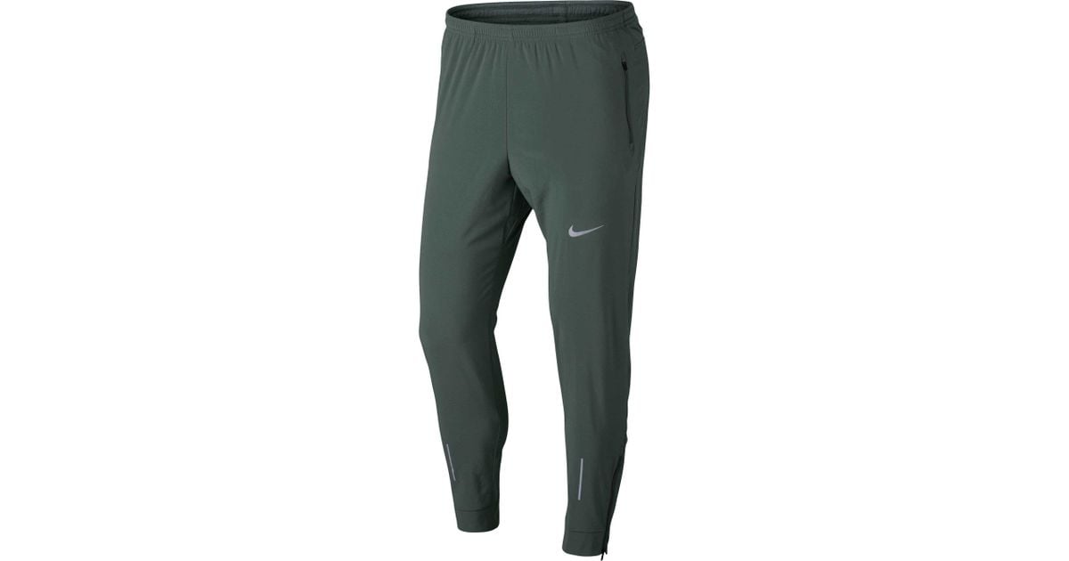 Nike Synthetic Flex Essential Running Pants in Vintage Green/White ...