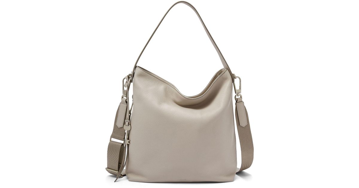 Lyst Fossil Maya Small Hobo Bag In Gray