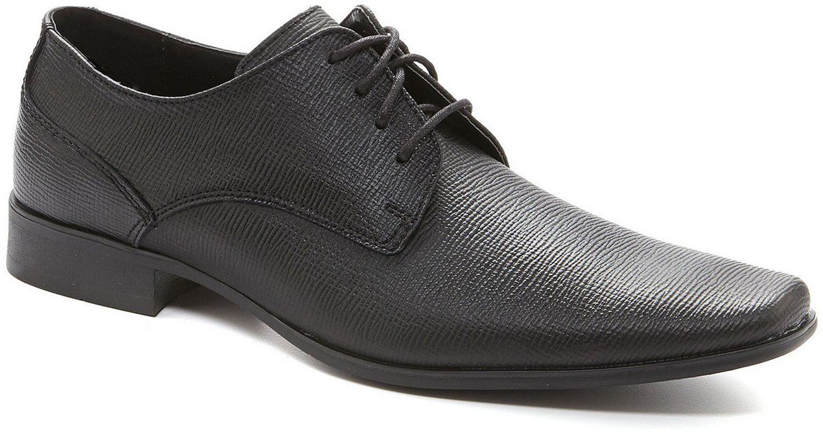 calvin klein black leather shoes